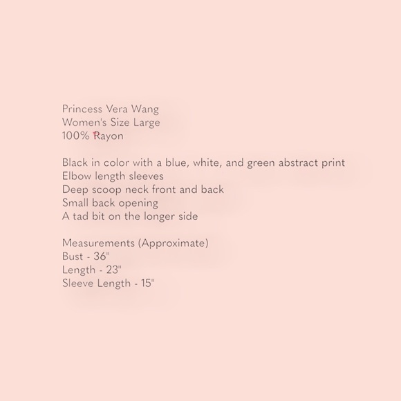 Princess Vera Wang Blouse Black Abstract Print - Picture 7 of 7